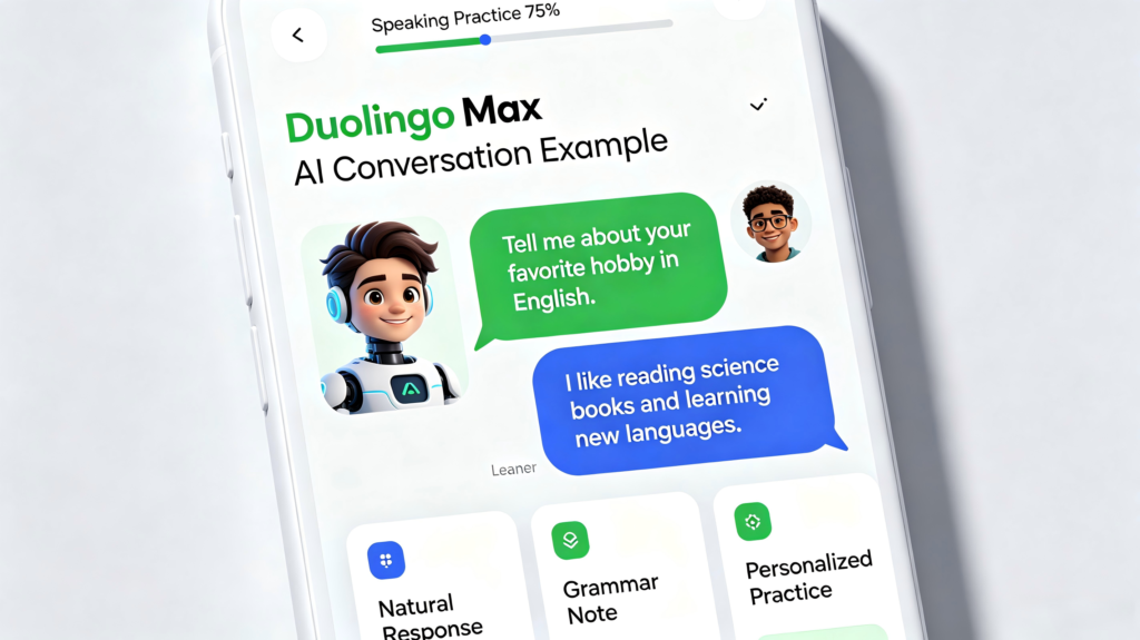 Duolingo Max AI 对话学习示例