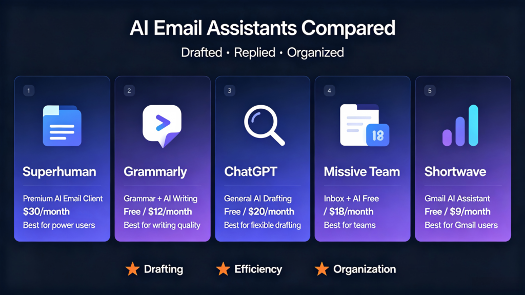 AI email assistant 五款工具对比