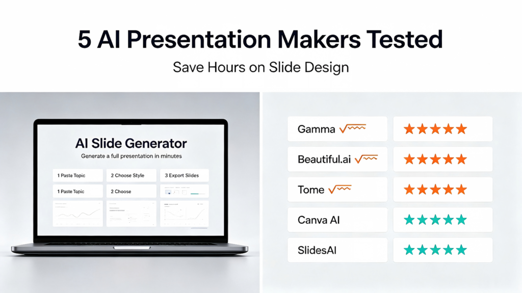 AI presentation maker 五款工具对比